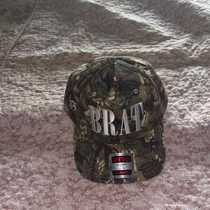 BRAT Embroidered Camo Baseball Cap